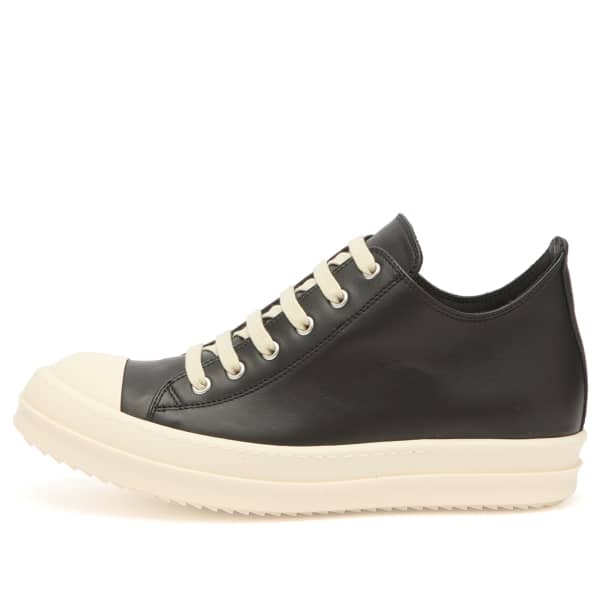 Кожаные низкие кроссовки Rick Owens, черный & milk