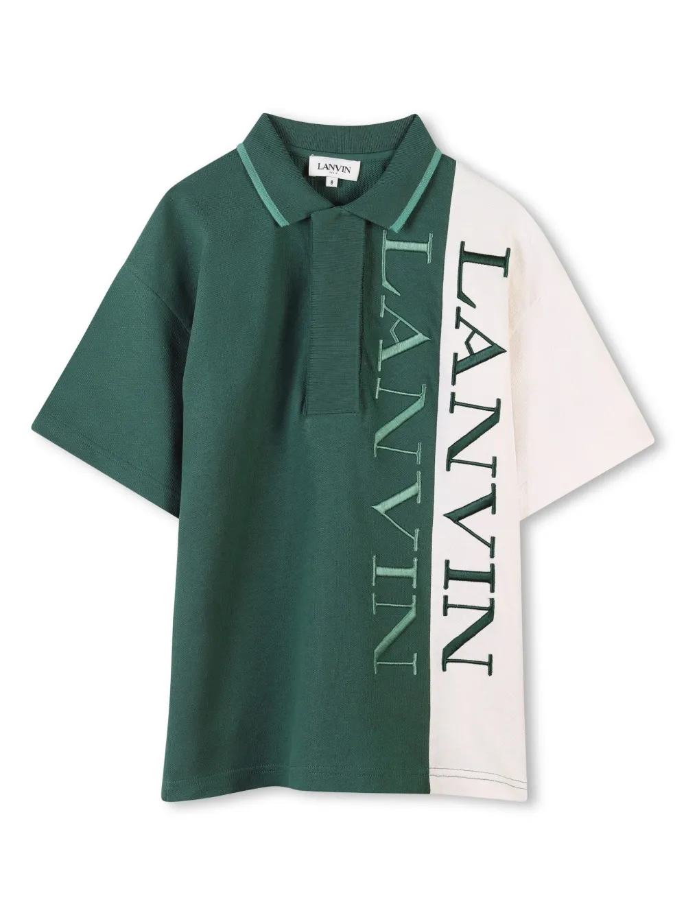 

Рубашка поло в стиле колор-блок Lanvin Enfant, зеленый