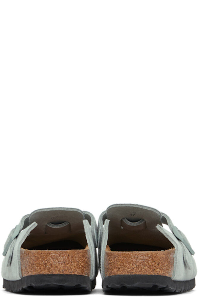 Серые узкие мокасины Boston Soft Footbed Slip-on Birkenstock — фото 2