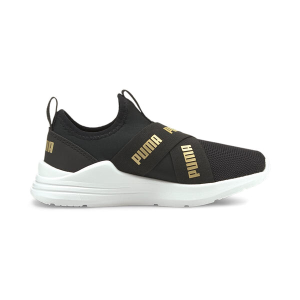 Кроссовки wired run slip-on 'black team gold' Puma, черный — фото 2