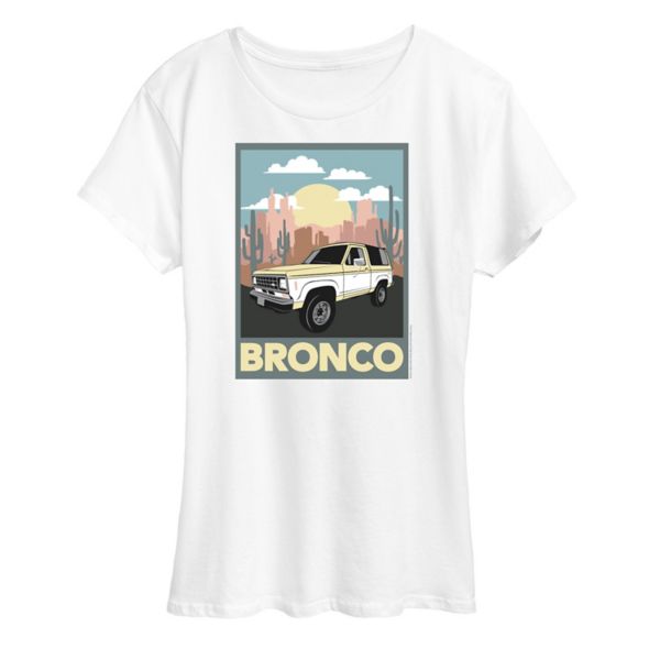 

Женская футболка Ford Bronco с пустынным принтом Licensed Character, белый