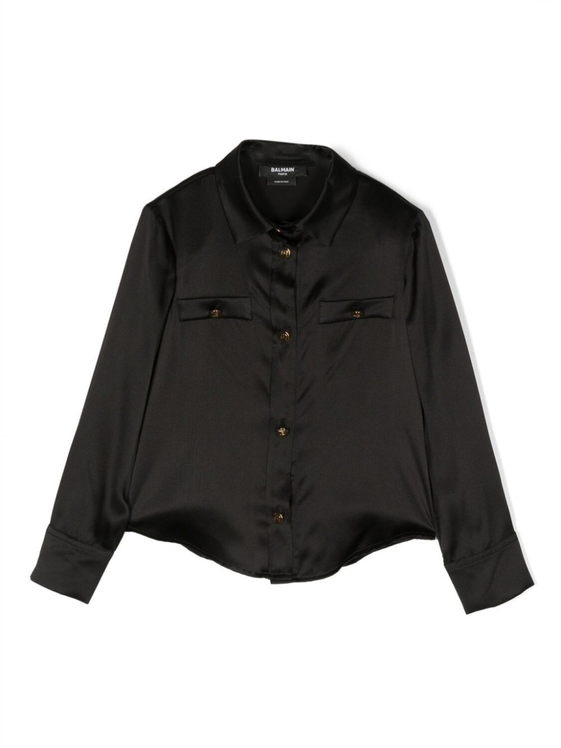 

Balmain Kids шелковая рубашка, черный