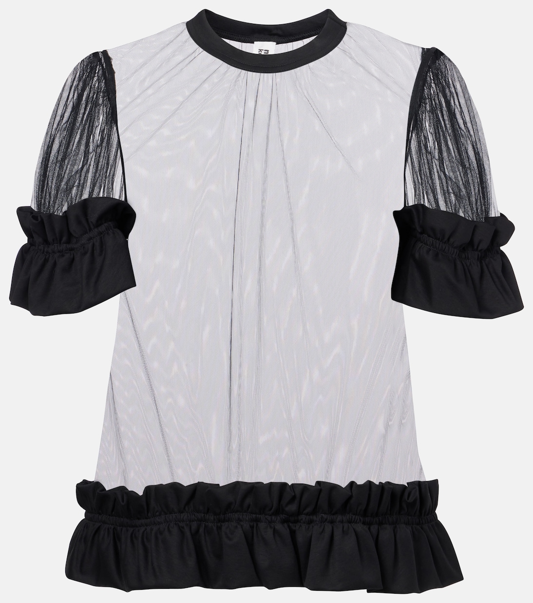 

Полупрозрачный топ из тюля Noir Kei Ninomiya, черный