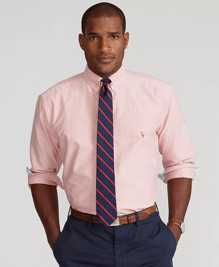 

Мужская классическая рубашка Oxford больших размеров Iconic Polo Ralph Lauren, синий