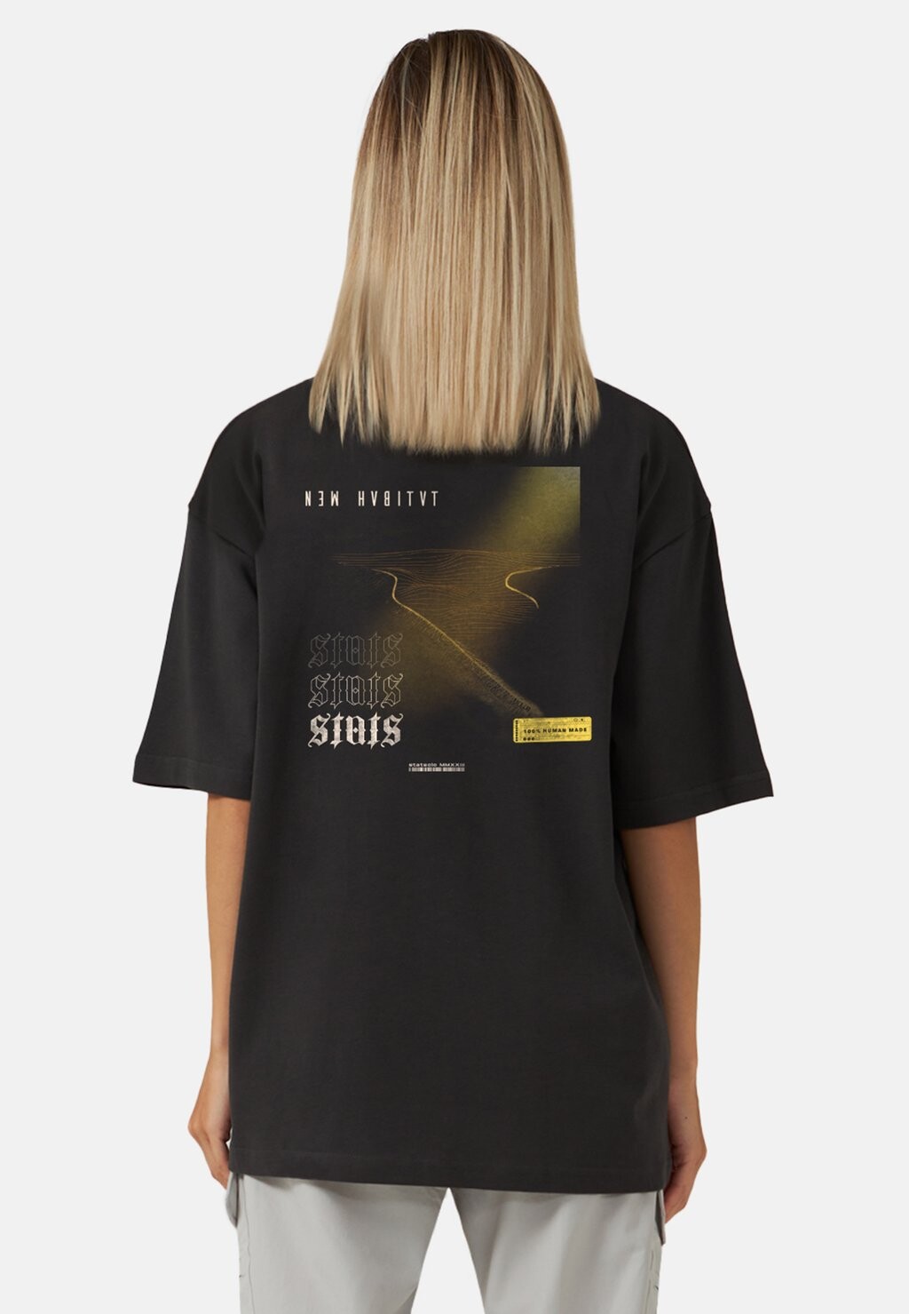 

Футболка с принтом NEW HABITAT OVERSIZED Stats, цвет gray