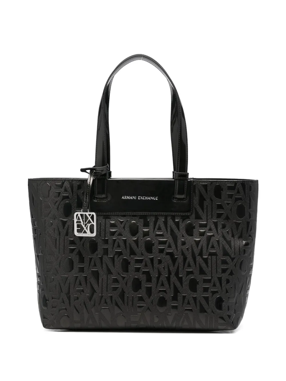 

Текстурированная сумка-тоут с логотипом Armani Exchange, черный