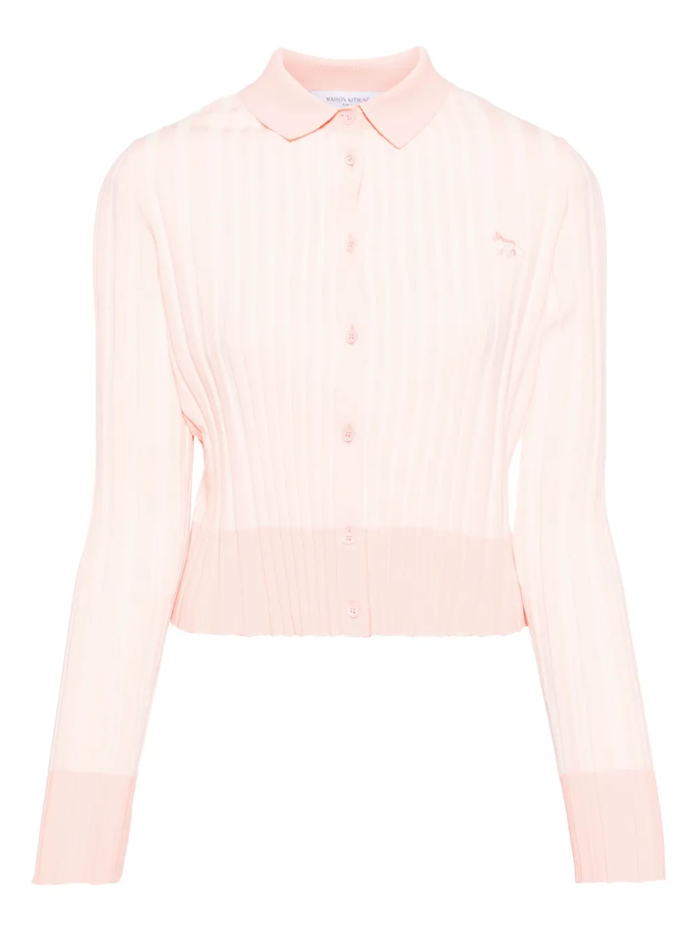 

Кардиган в рубчик с нашивкой Maison Kitsuné, розовый