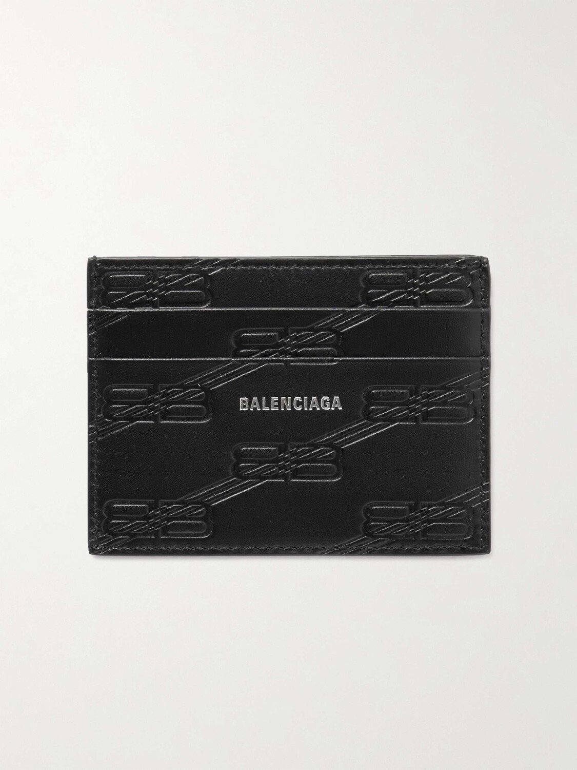 

Кожаный картхолдер с монограммой и логотипом BALENCIAGA, черный