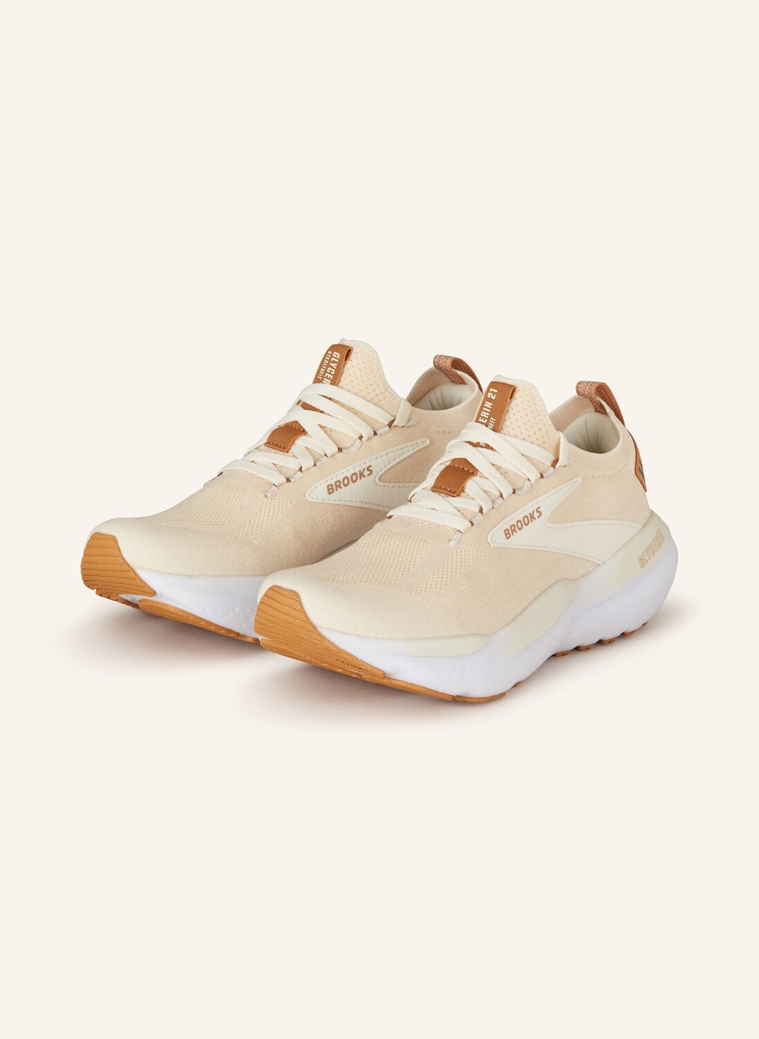 

Кроссовки glycerin stealthfit 21 BROOKS, цвет CREME/COGNAC/WEISS