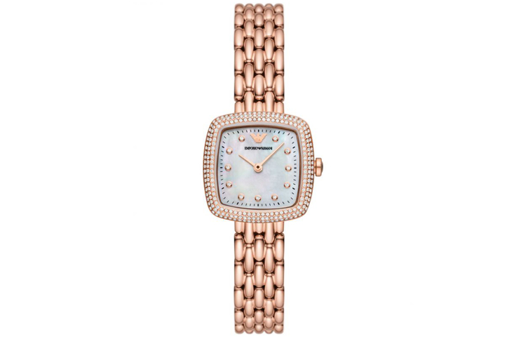 

Наручные часы ROSA Collection с кварцевым механизмом, ремешком из нержавеющей стали и серебристым циферблатом для женщин EMPORIO ARMANI