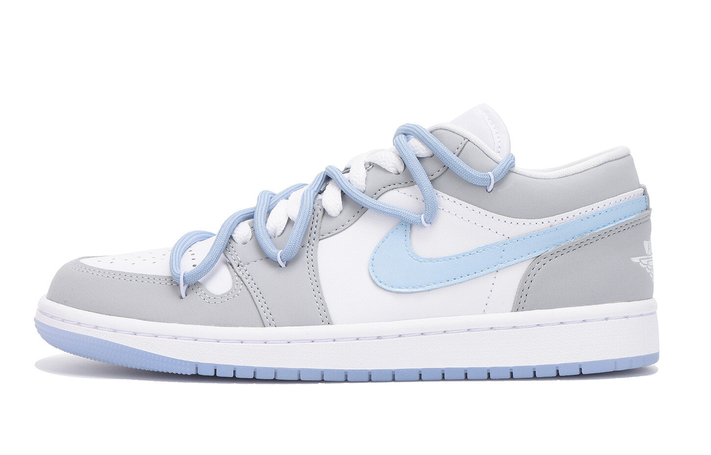 Кроссовки Air Jordan 1 Vintage Basketball Shoes Women's Low-top Blue, светло-серый