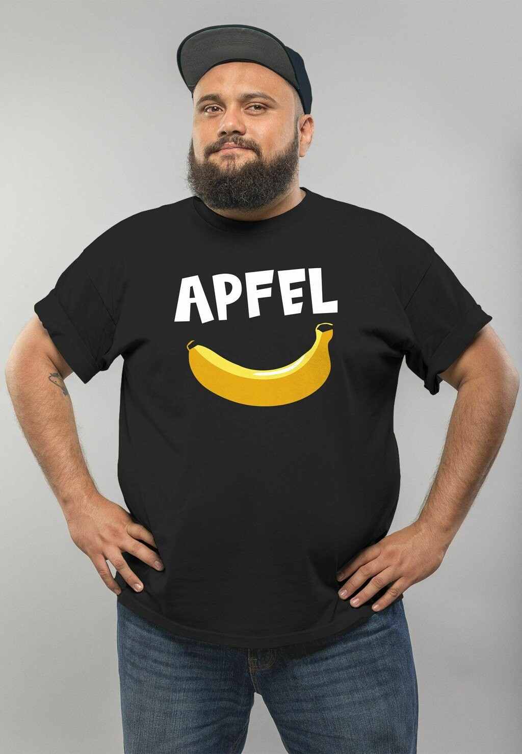 

Футболка с принтом T LUSTIGER AUFDRUCK APFEL BANANE WITZ SCHERZ FUN-SH Moonworks, цвет schwarz