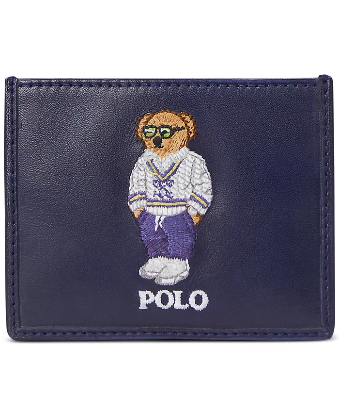 

Мужской кожаный картхолдер Polo Bear Polo Ralph Lauren, синий
