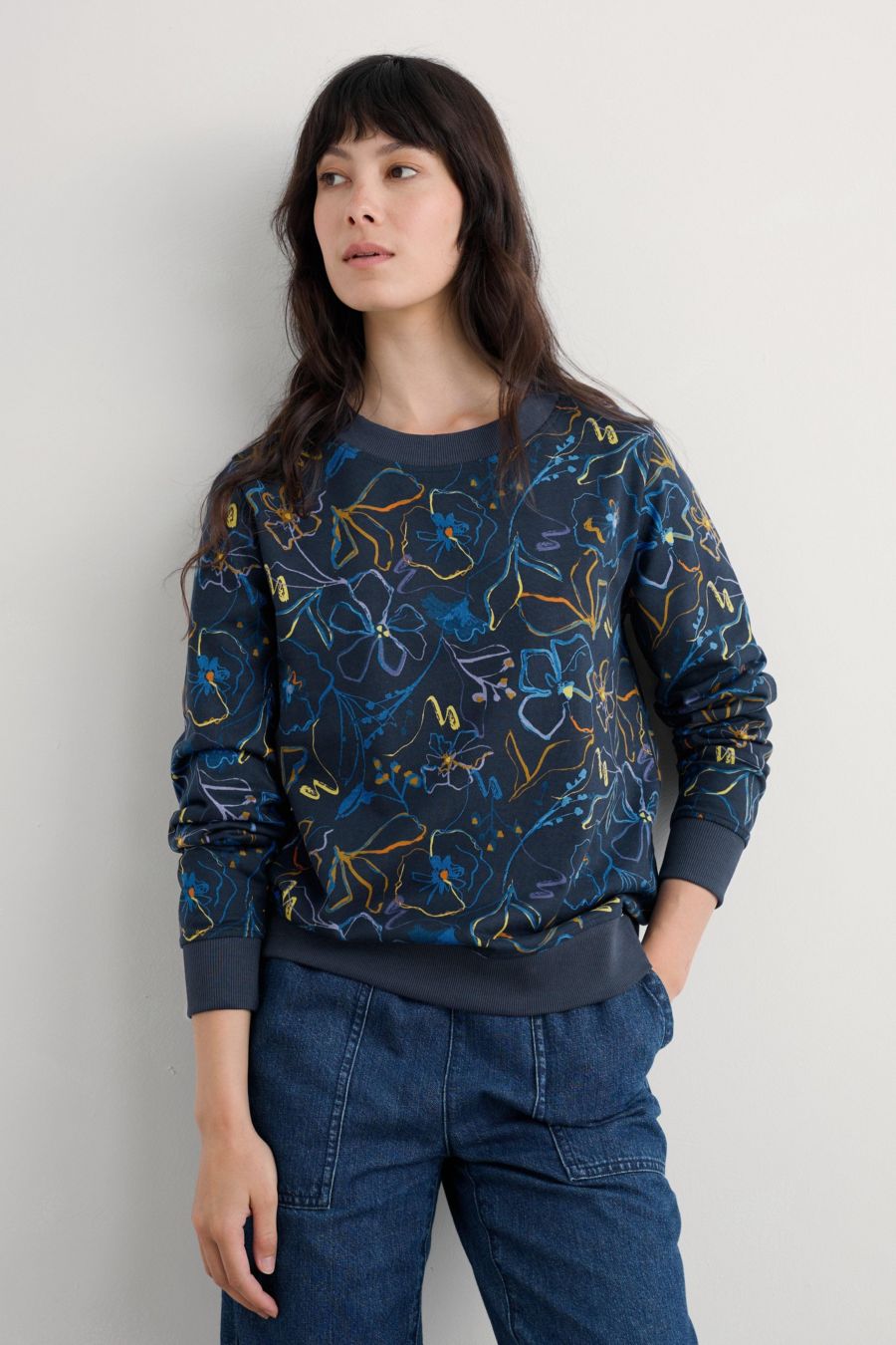 

Женская толстовка Bright Wave Seasalt Cornwall, Drawn floral maritime