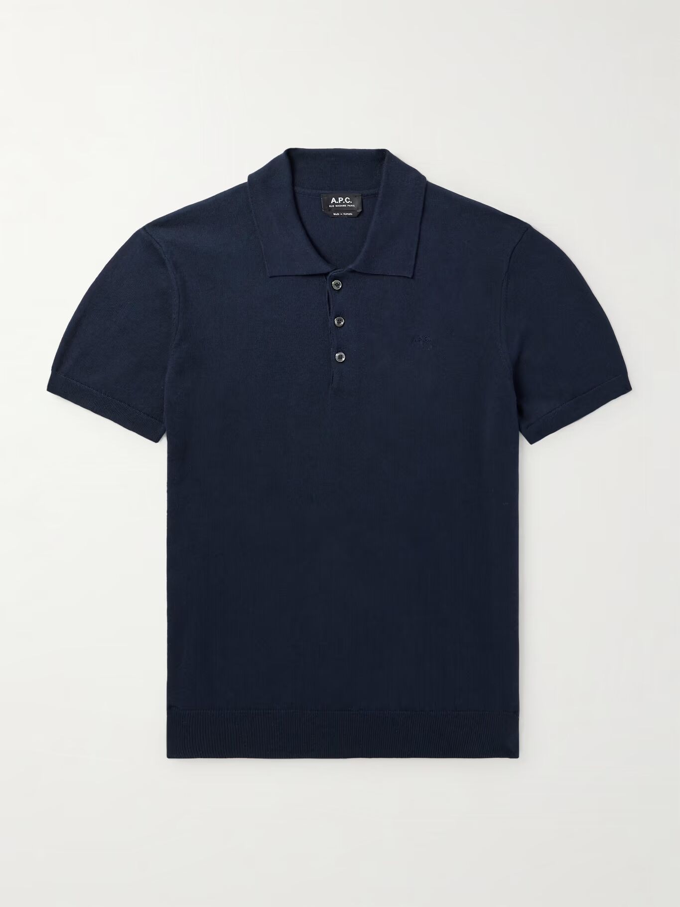 

Рубашка поло Gregory Slim-Fit из смеси хлопка и кашемира с вышитым логотипом A.P.C., синий