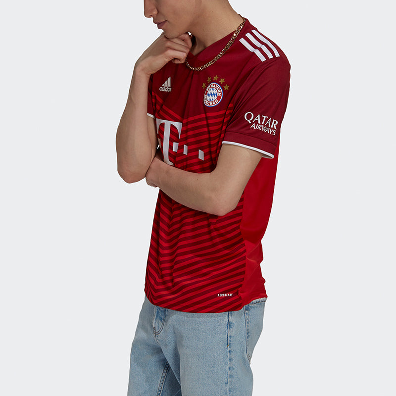 Джерси Men's adidas Fcb H Jsy Bayern Munich Black Home Fan Edition Sports Short Sleeve Soccer/Football Jersey Red — фото 4