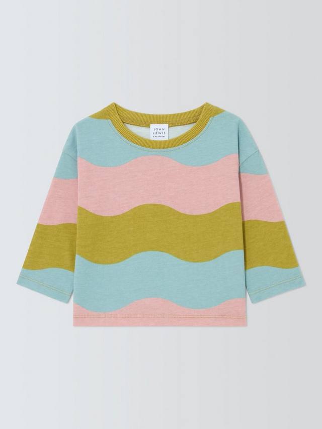 

Детский топ с длинными рукавами и волнистым узором John Lewis, Multi
