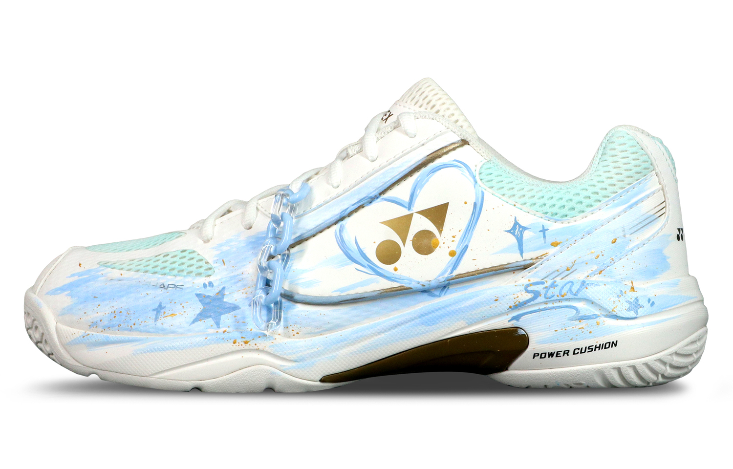 

Кроссовки для бадминтона Unisex с низким верхом, амортизацией, противоскользящим покрытием и устойчивостью к истиранию YONEX, белый