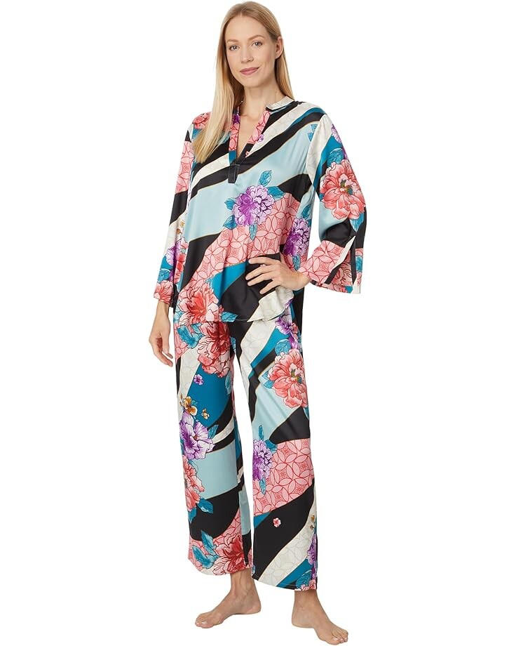 

Пижама N by Natori Winter Peony Pajama Set, цвет Teal