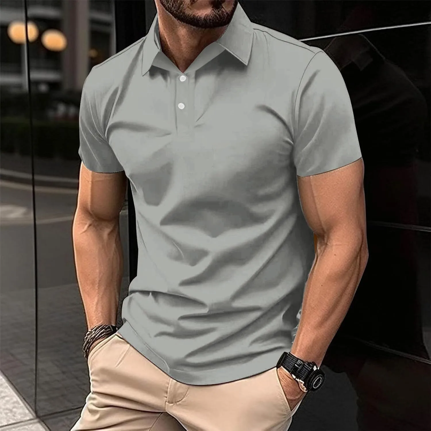 Мужская футболка Casual с коротким рукавом, Moisture Wicking, Classic Fit — фото 2
