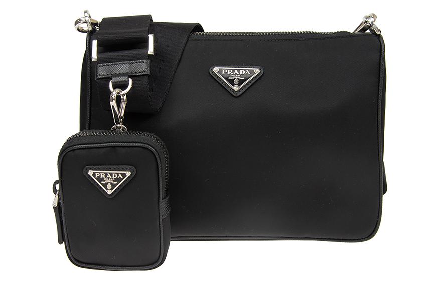 PRADA Хобо нейлоновый 3-в-1 мужской чёрный мессенджер портфель наплечная сумка через плечо — фото 3