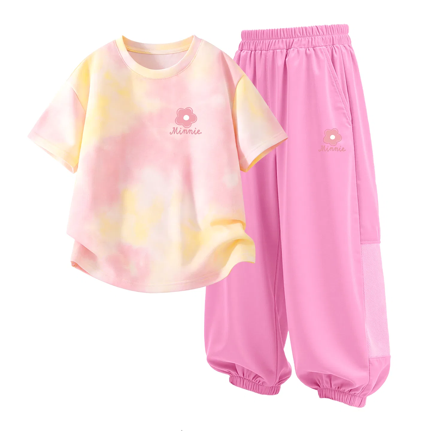 Детский спортивный костюм Casual Sportswear 2 Piece Set Disney, DiF Small Flower K Yellow Pink+DiF Small Flower K Strawberry Pink