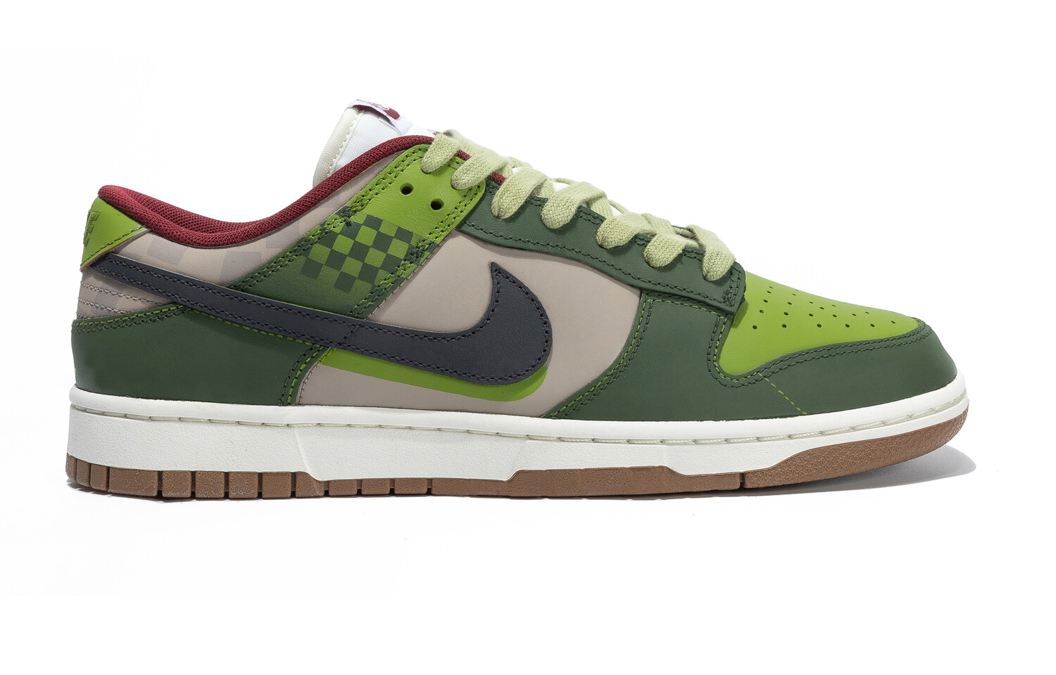 

Кроссовки Nike Dunk Skateboarding Shoes Men Low-top Green/Brown, зеленый/коричневый/бежевый