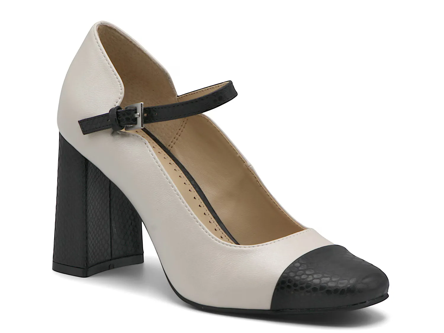 

Туфли Pierce Mary Jane Pump Adrienne Vittadini, цвет ecru_blacksnakeprint
