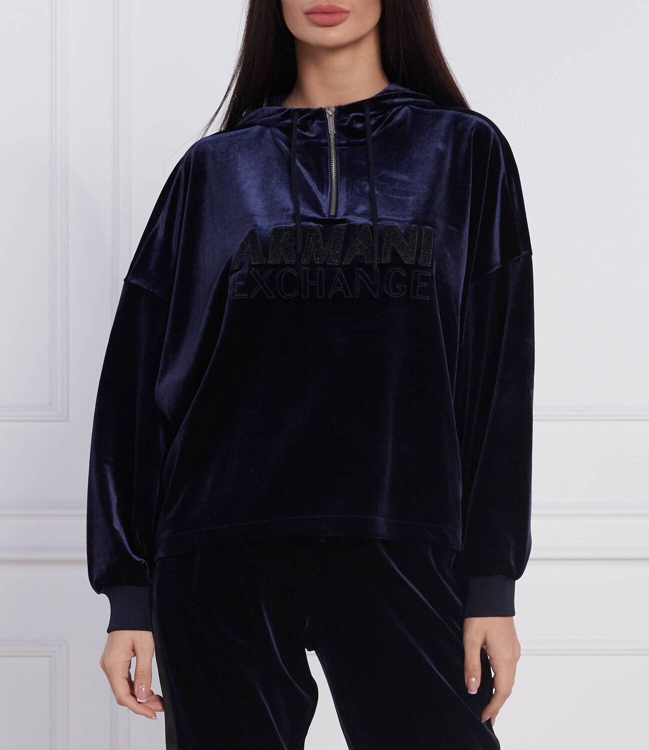 

Толстовка Armani Exchange regular fit, темно-синий