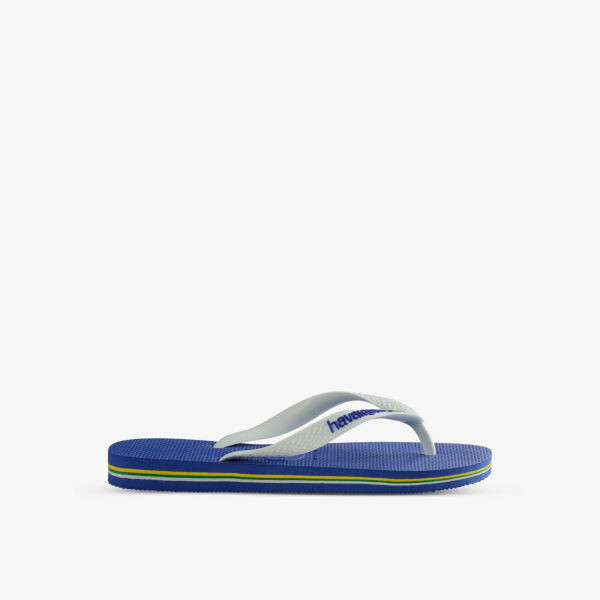 Резиновые шлепанцы с тисненым логотипом Brasil Havaianas, синий