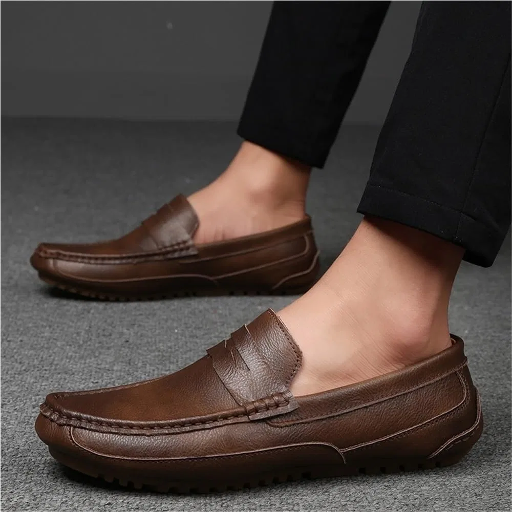 Лоферы повседневные, легкие, Mens Slip On, Brown DHFIRUFSHLO — фото 3