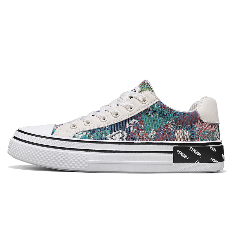 

RENBEN Износостойкие, дышащие, легкие низкие парусиновые туфли цвета экрю для мужчин