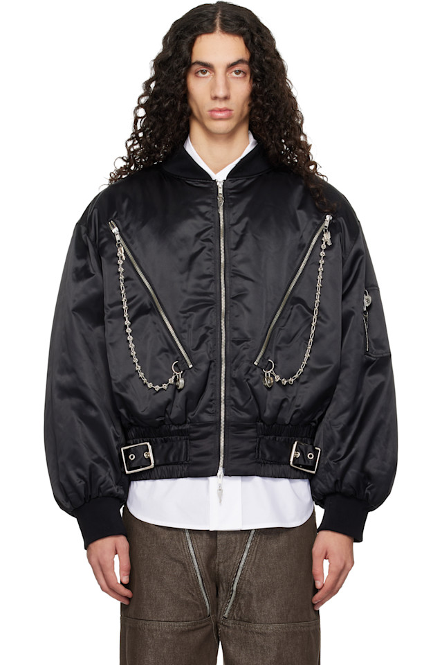 

Эксклюзивная куртка-бомбер Ssense Helter Chopova Lowena, черный