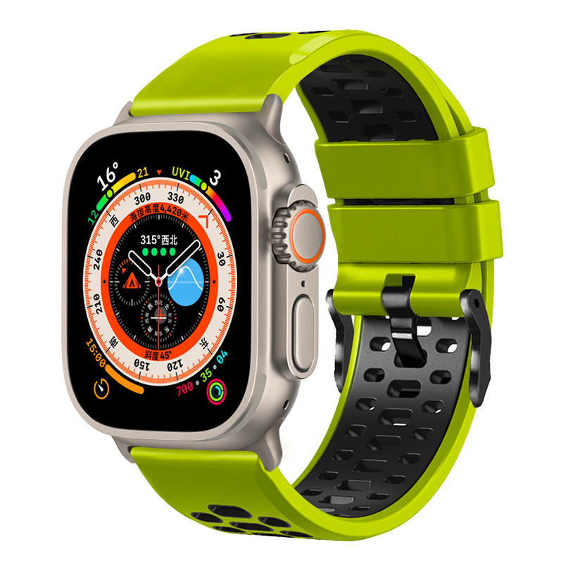 

Ремешок из силиконового материала, совместимый с Apple Dazzling, Army Green/Black