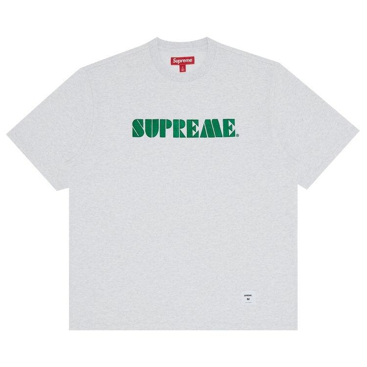 

Топ Supreme Stencil Embroidered Short-Sleeve Top, серый