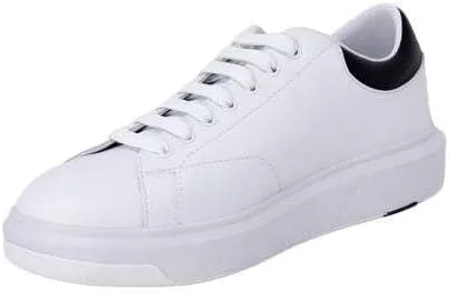 Кроссовки Armani Exchange Herren из натуральной кожи, простой дизайн, с напечатанным логотипом на задней части, белый/черный — фото 2