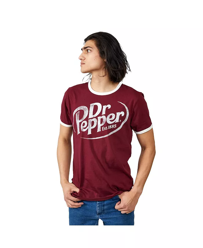 

Мужская футболка с коротким рукавом и логотипом Dr Pepper, красно-белая рингер, размер L Dr. Pepper, красный