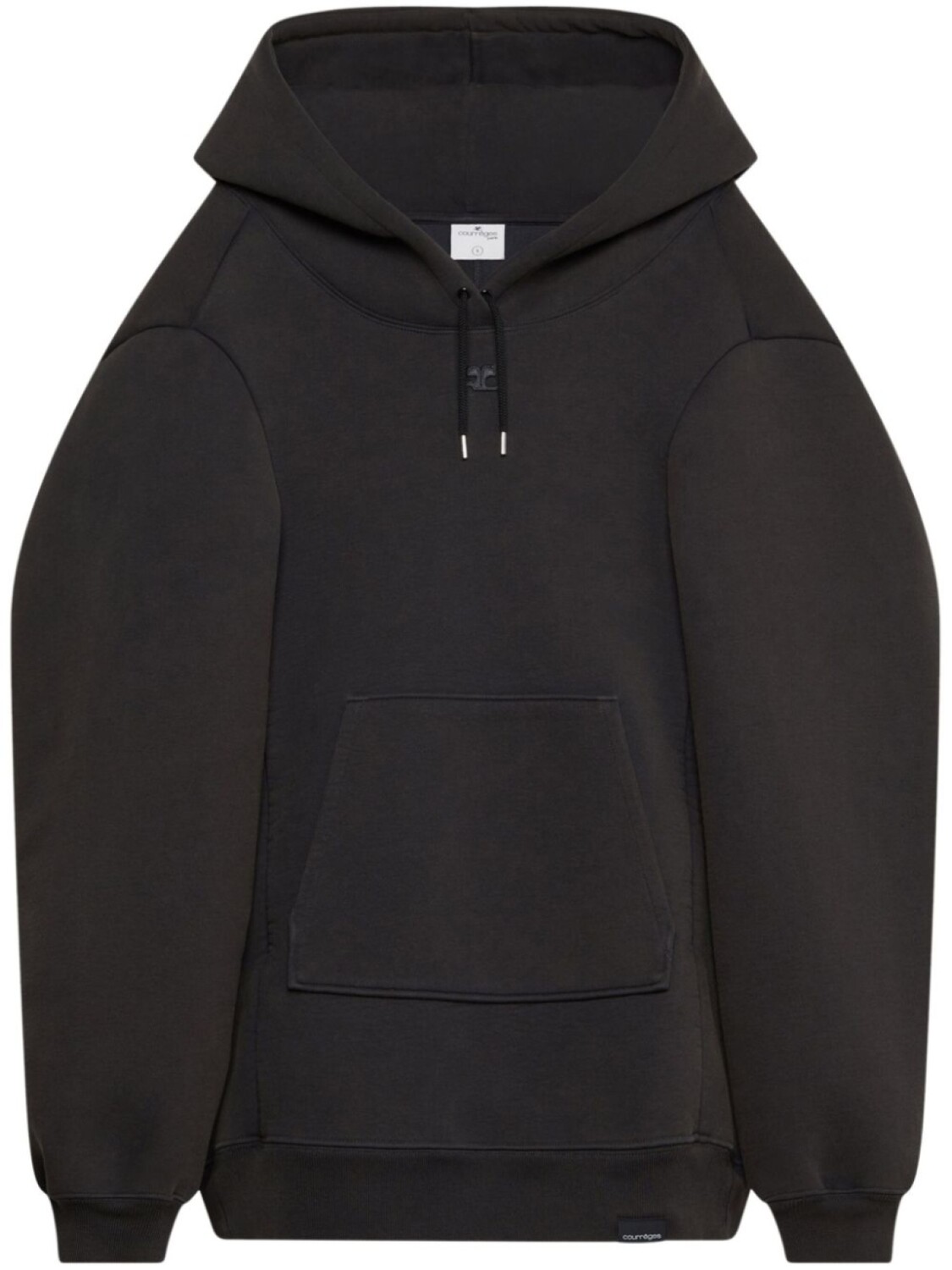 

Courrèges платье с капюшоном и вышитым логотипом, черный