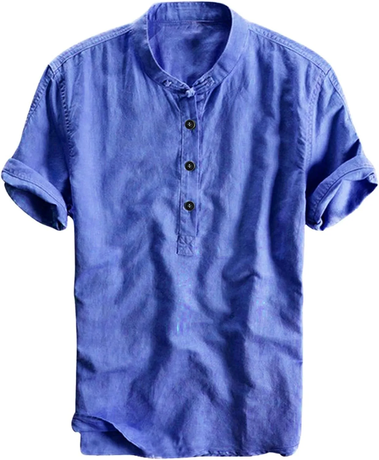 

Льняная рубашка-поло для мужчин с коротким рукавом и карманом HJINGSUN