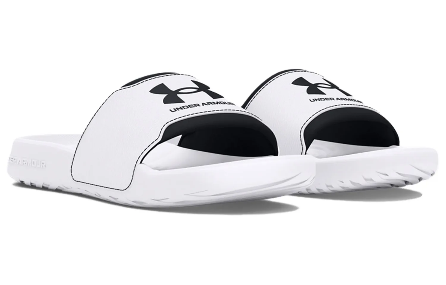 Under Armour Ignite Slide Slippers мужские черно-белые — фото 4