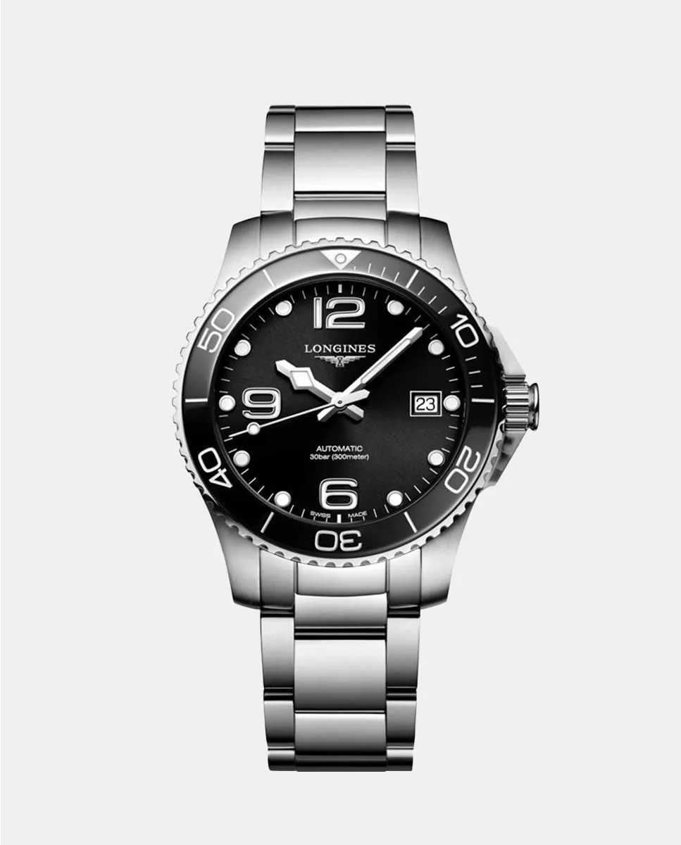 

Hydroconquest L37804566 Автоматические стальные мужские часы Longines, серебряный