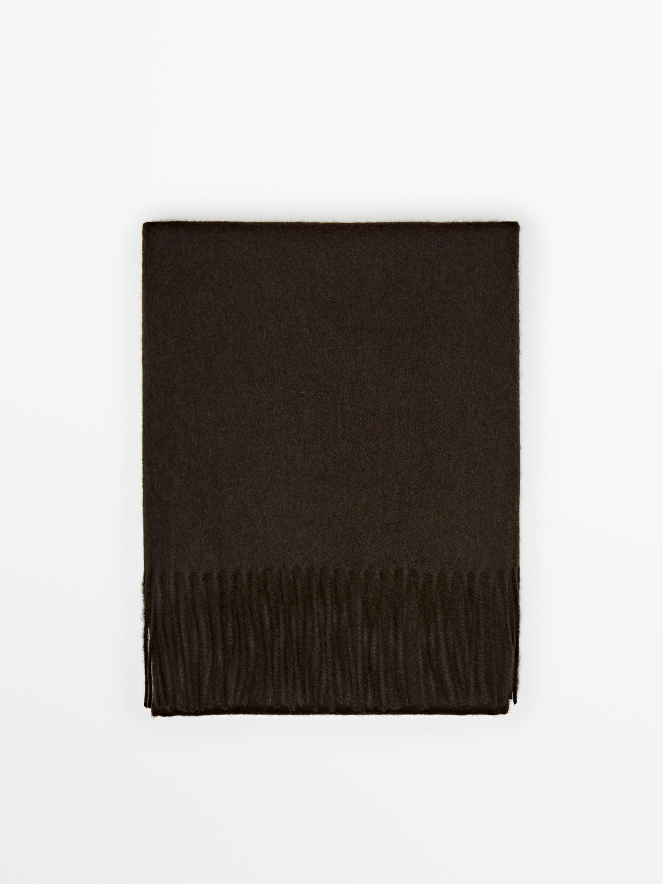 

Шарф из смесовой шерсти Massimo Dutti, коричневый