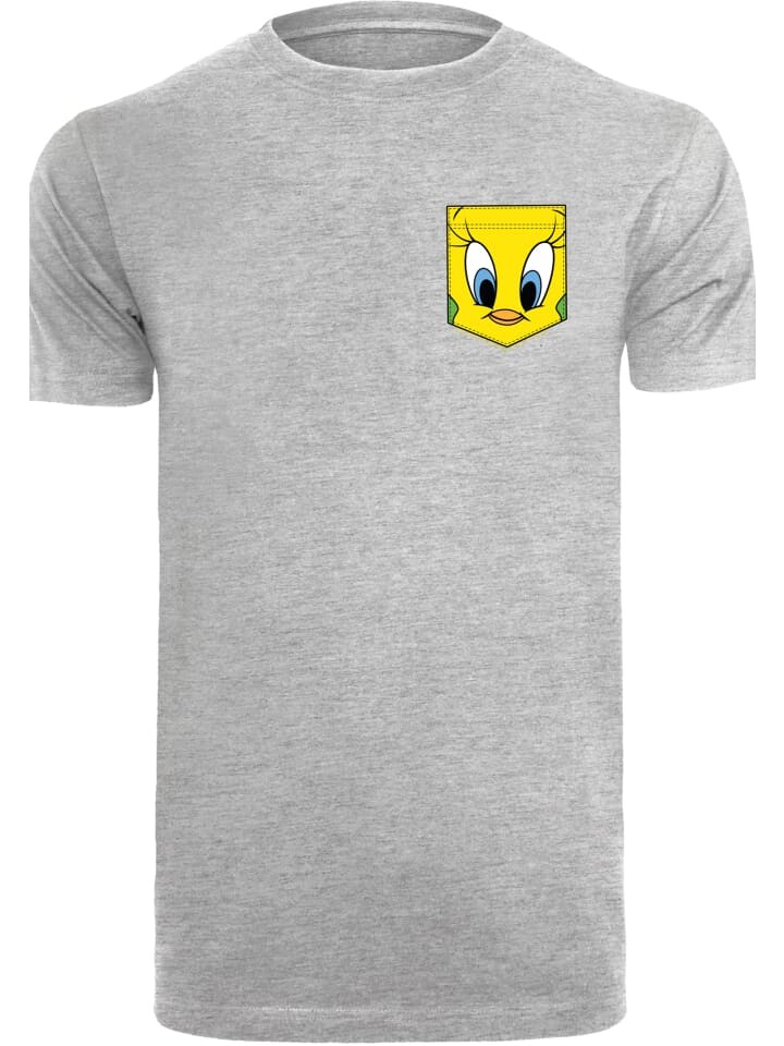 

Футболка F4NT4STIC Looney Tunes Tweety Pie Faux Pocket, пестрый серый