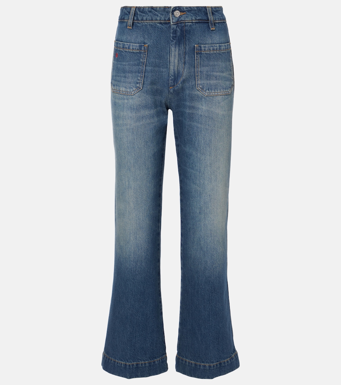 

Укороченные расклешенные джинсы Alina Victoria Beckham, Heavy Vintage Indigo