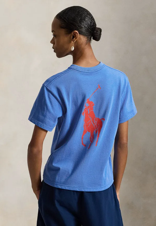 

Хлопковая футболка с круглым вырезом и принтом «большой пони» Polo Ralph Lauren, Blue, Синий, Хлопковая футболка с круглым вырезом и принтом «большой пони» Polo Ralph Lauren, Blue