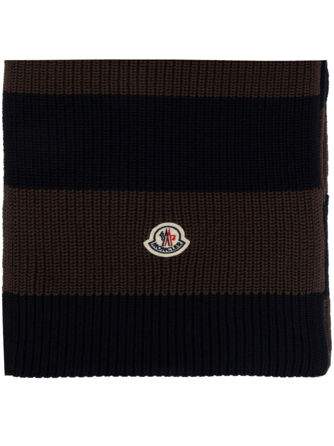 

Moncler полосатый хлопчатобумажный шарф, коричневый