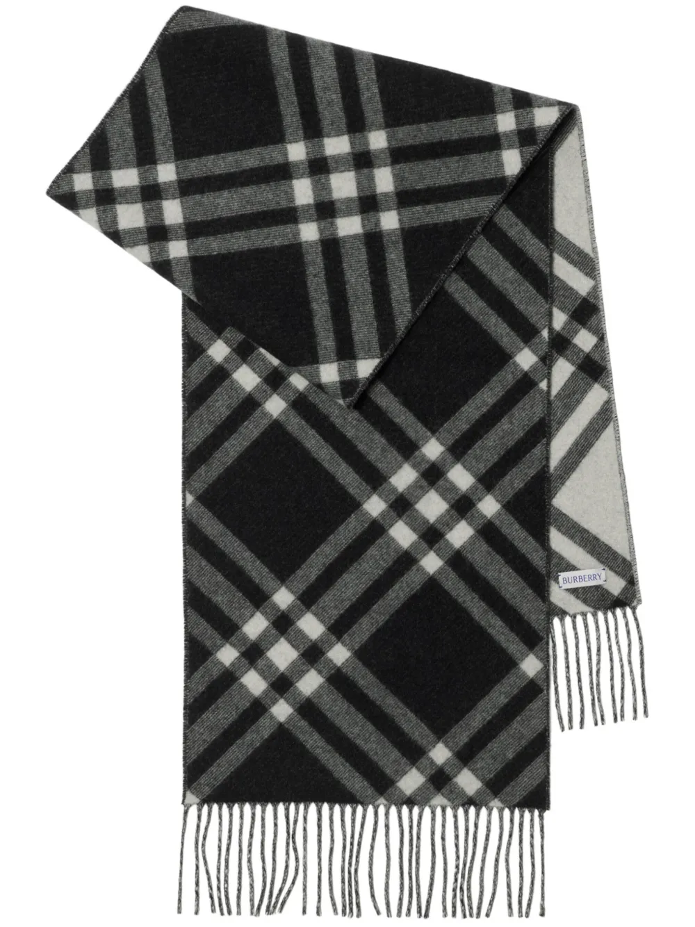 

Кашемировый шарф в клетку BURBERRY, черный