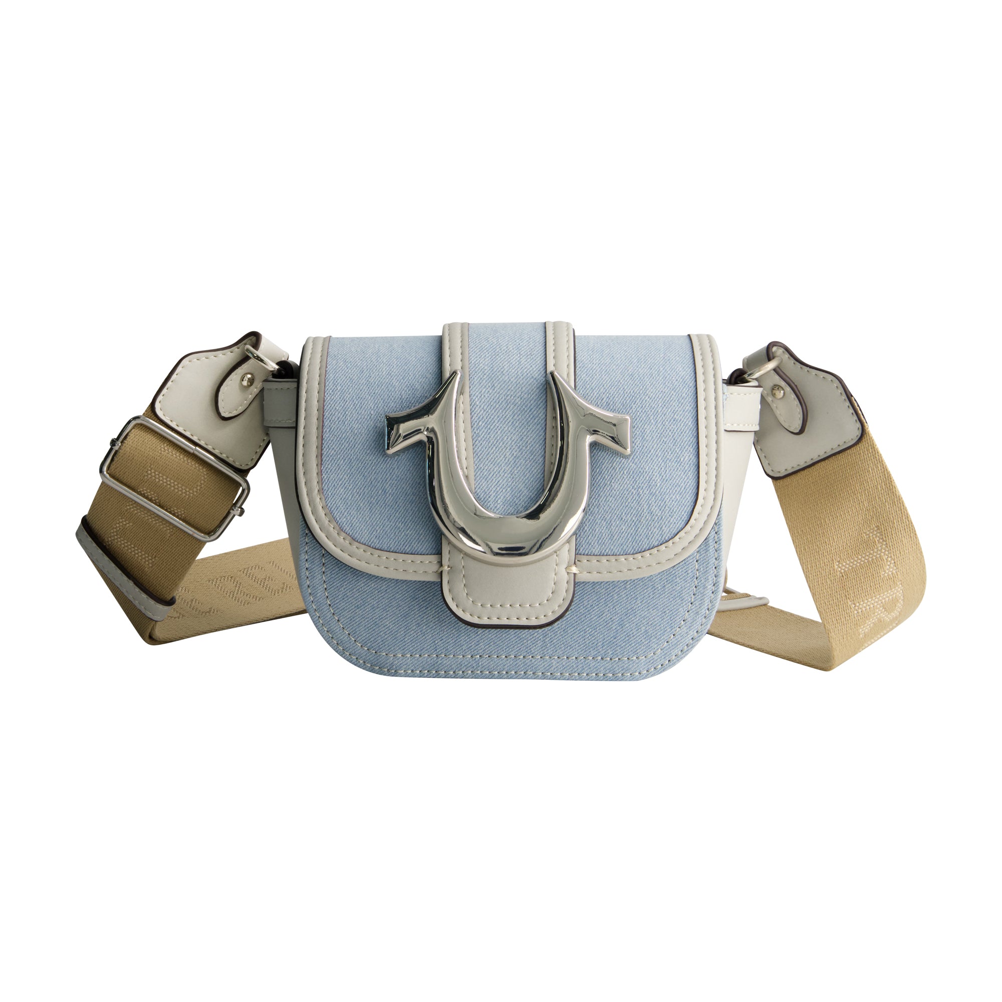 

Сумка-клапан Mini Horseshoe Flap от True Religion из цветного денима, светло-голубой, Синий, Сумка-клапан Mini Horseshoe Flap от True Religion из цветного денима, светло-голубой