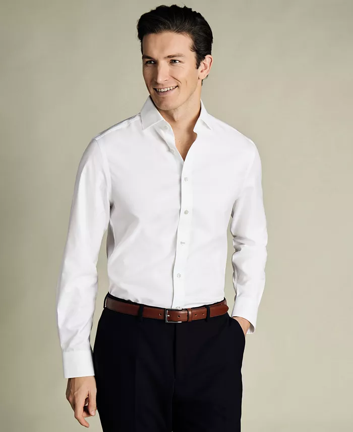 

Мужская классическая рубашка из твила Slim-Fit Charles Tyrwhitt, белый