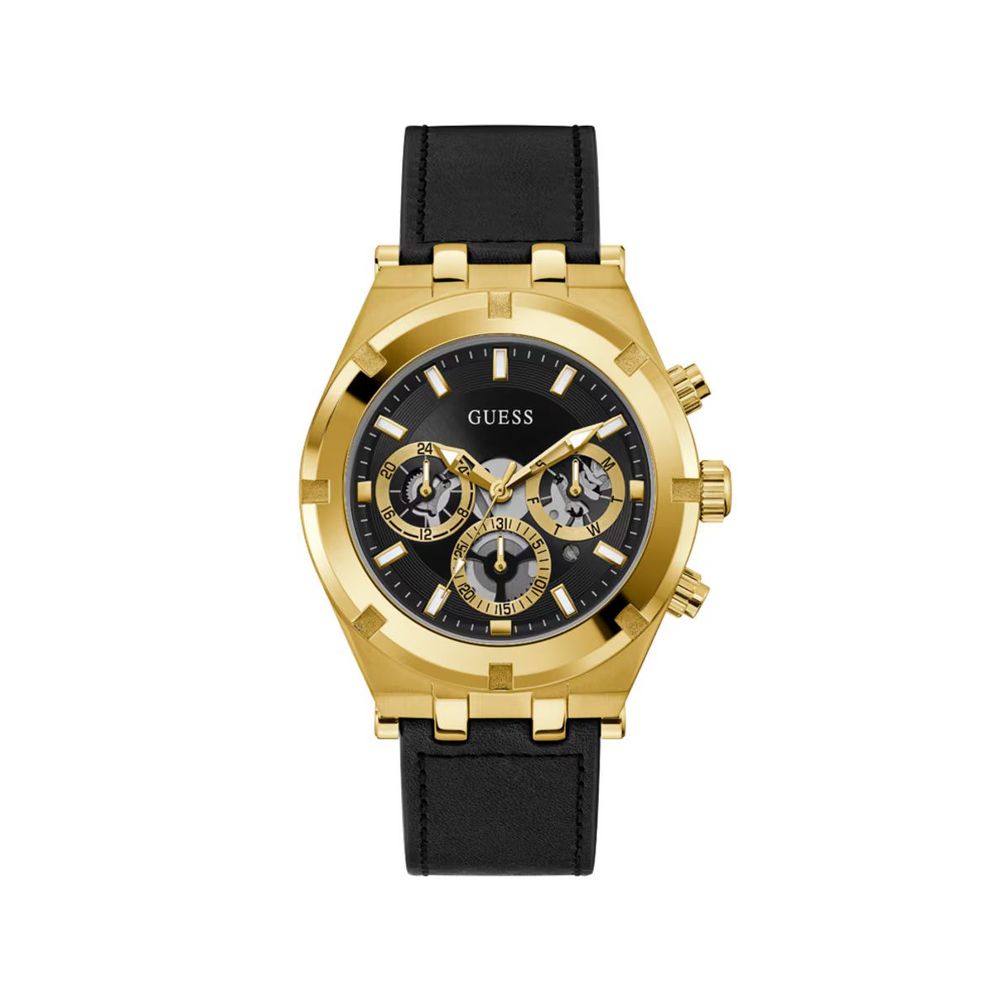 

Черные кожаные часы Guess, Black